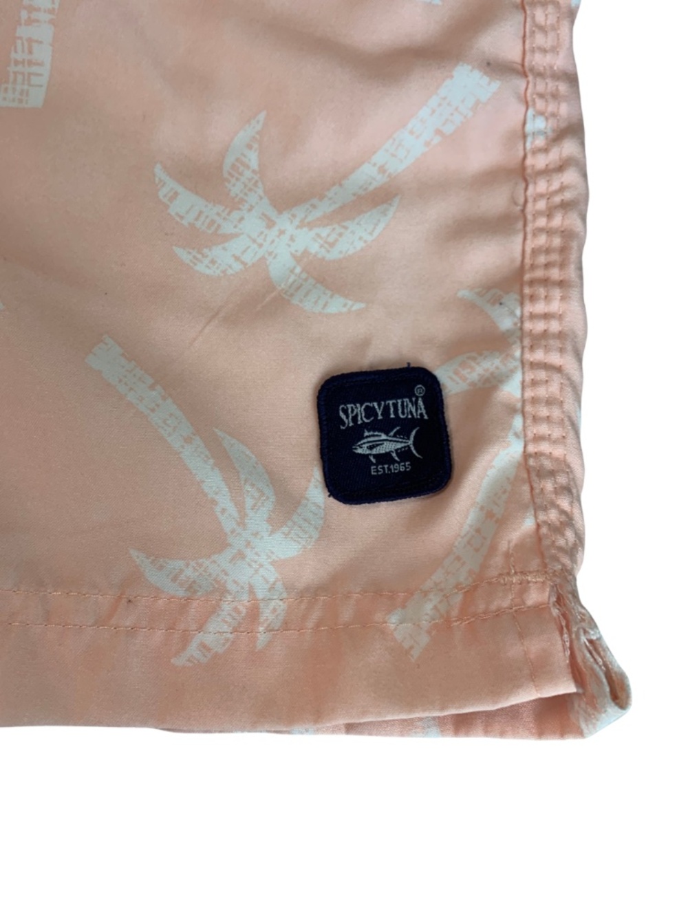 Spicy Tuna Palm Tree Tropical Swim Trunks Men's XL Vacation Beach Resortwear - Picture 10 of 10